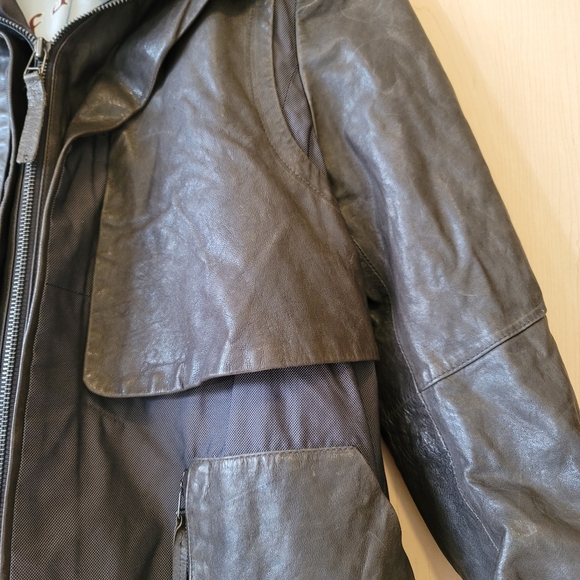 Faux Leather Utility Coat - size approx XS - Picture 5 of 13